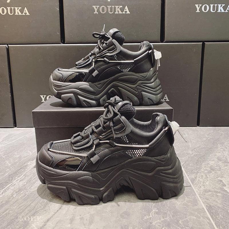 Women's Thick Platform Tennis Sneakers - White Lightweight Shoes