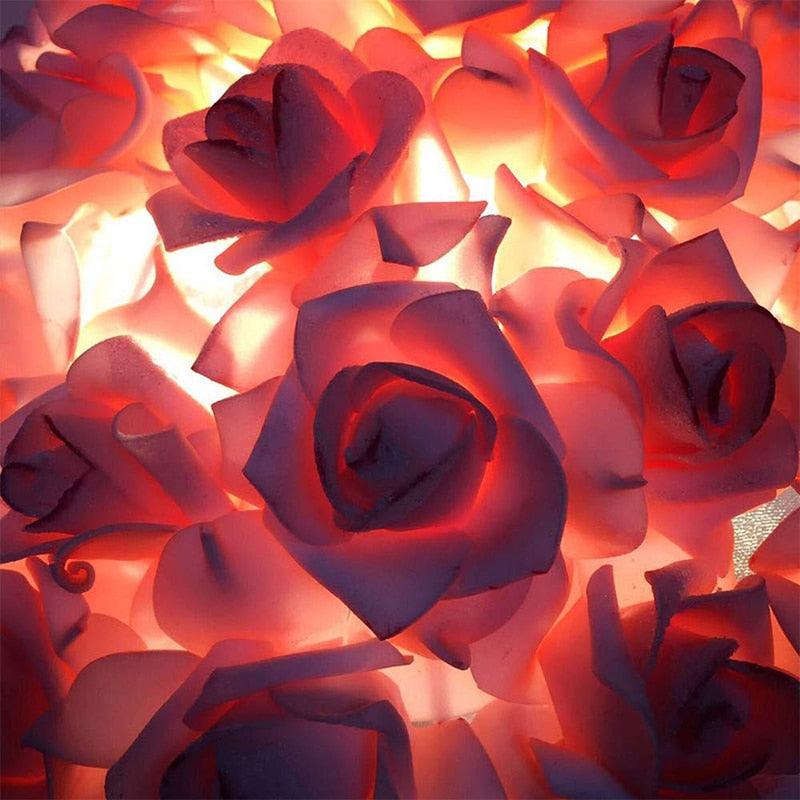 Romantic Rose Flower Desk Lamp for Wedding and Bedroom Decor