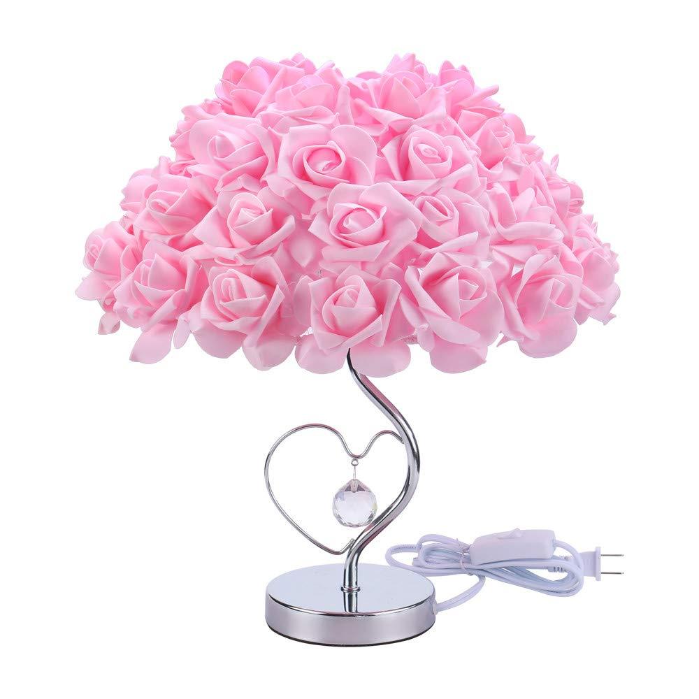 Romantic Rose Flower Desk Lamp for Wedding and Bedroom Decor