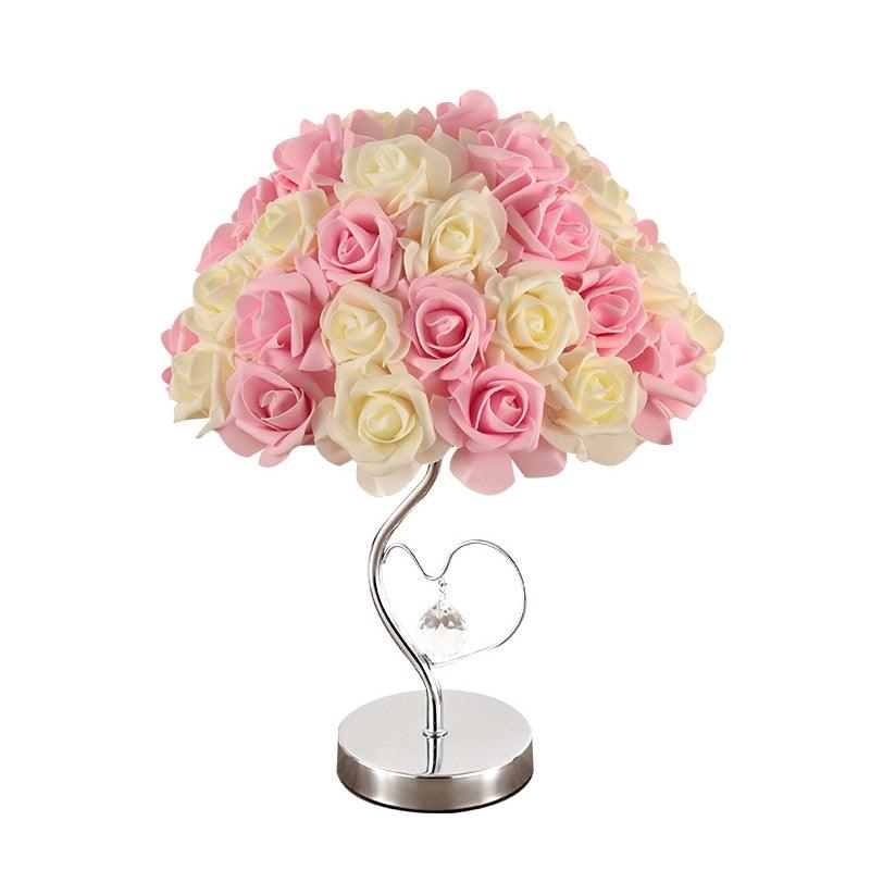 Romantic Rose Flower Desk Lamp for Wedding and Bedroom Decor