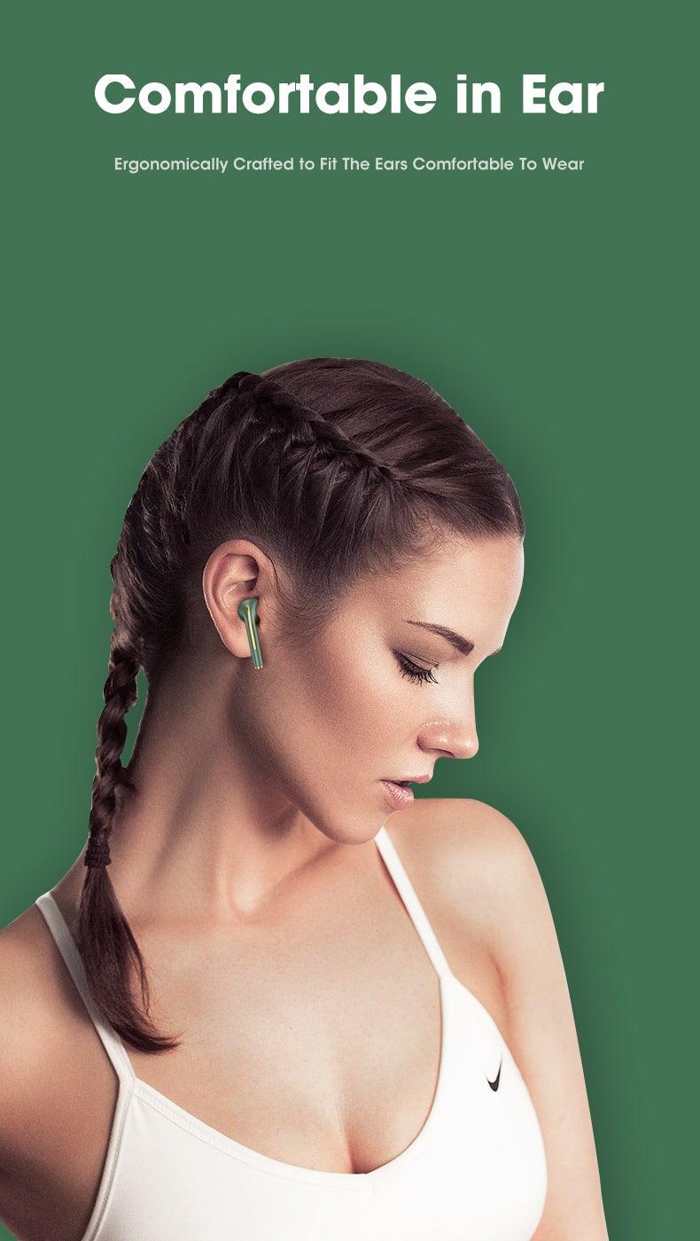 Modern White Wireless Bluetooth 5.0 HIFI Sports Earphones