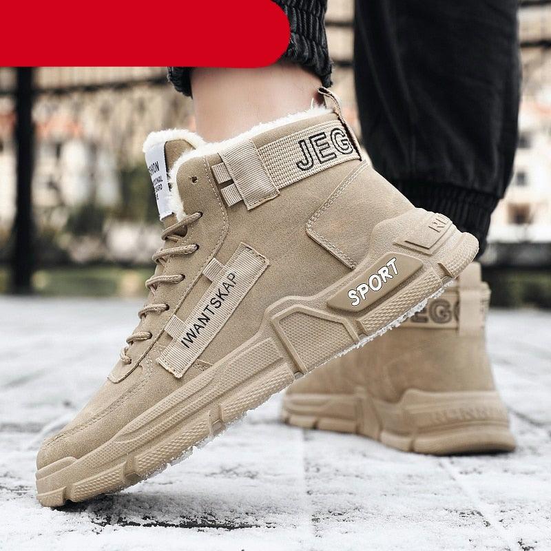 Mens Lightweight Water Resistant High-Top Winter Snow Sneakers