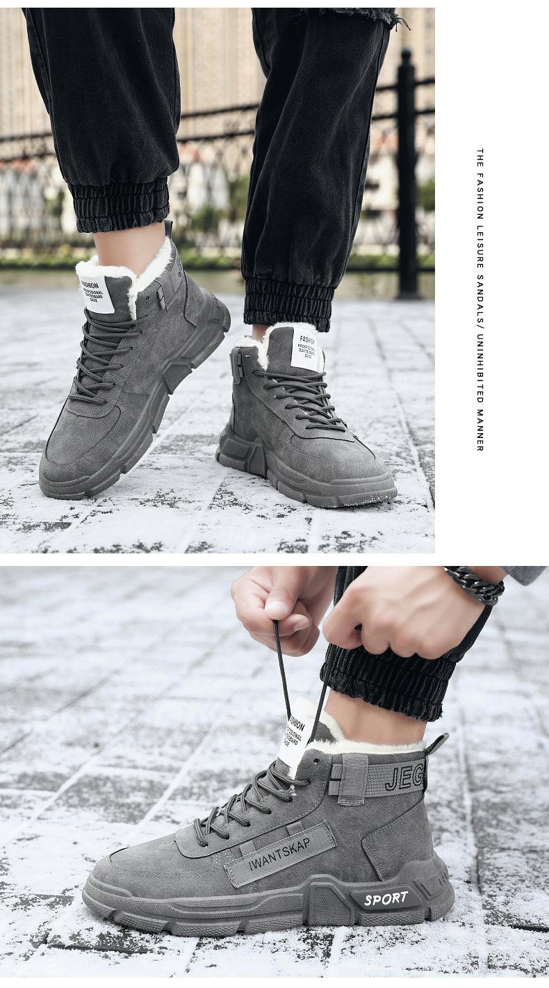 Mens Lightweight Water Resistant High-Top Winter Snow Sneakers