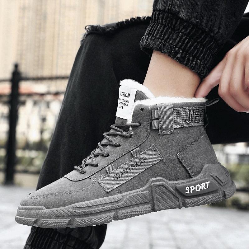 Mens Lightweight Water Resistant High-Top Winter Snow Sneakers