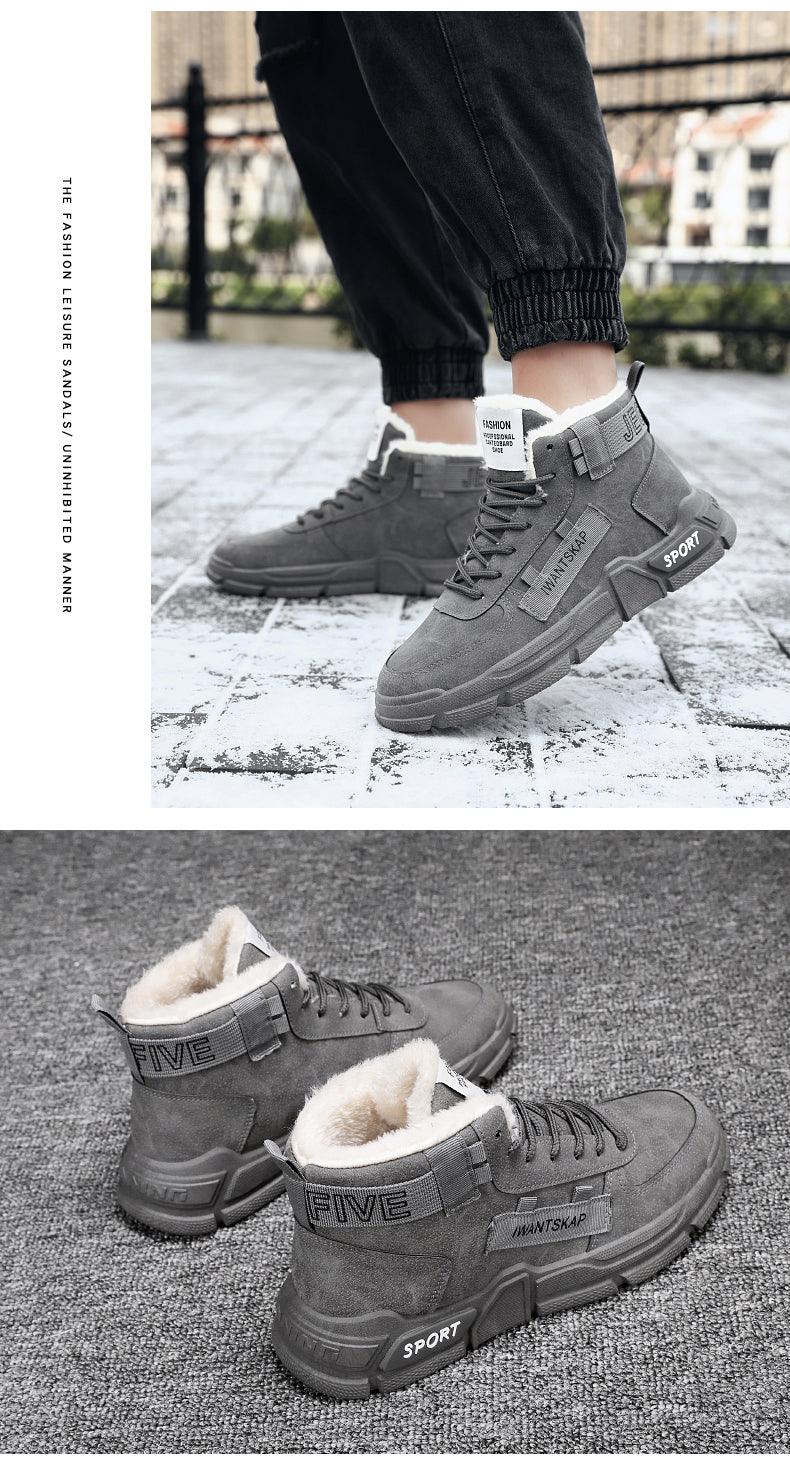 Mens Lightweight Water Resistant High-Top Winter Snow Sneakers