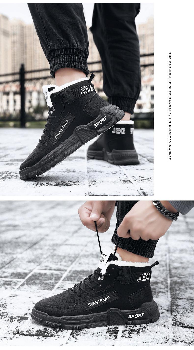 Mens Lightweight Water Resistant High-Top Winter Snow Sneakers