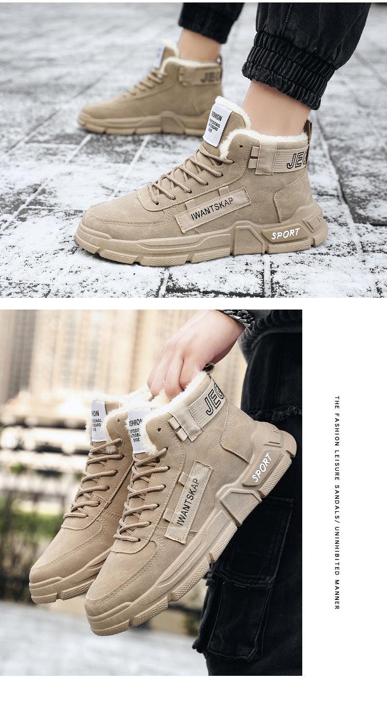 Mens Lightweight Water Resistant High-Top Winter Snow Sneakers