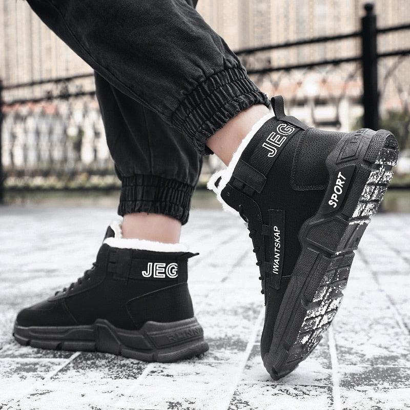 Mens Lightweight Water Resistant High-Top Winter Snow Sneakers