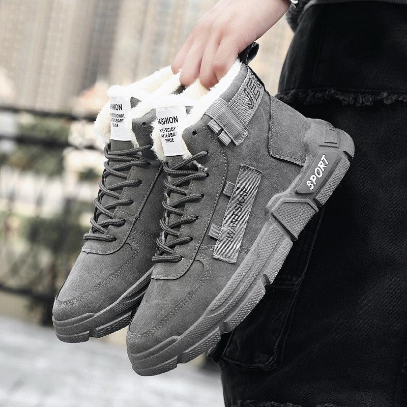 Mens Lightweight Water Resistant High-Top Winter Snow Sneakers