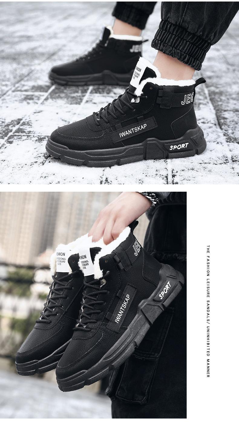 Mens Lightweight Water Resistant High-Top Winter Snow Sneakers
