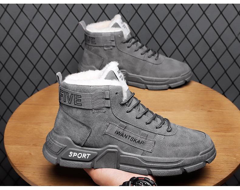 Mens Lightweight Water Resistant High-Top Winter Snow Sneakers