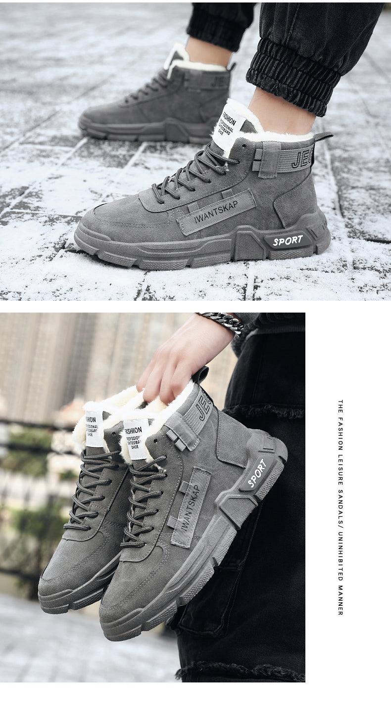 Mens Lightweight Water Resistant High-Top Winter Snow Sneakers