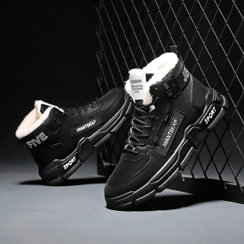 Mens Lightweight Water Resistant High-Top Winter Snow Sneakers