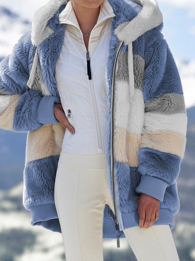 Women's Oversized Fleece Hooded Jacket Casual Winter Coat