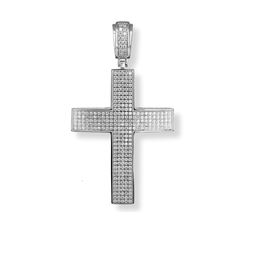 Moissanite 1.8 TCW Cross Religious Pendant 925 Sterling Silver
