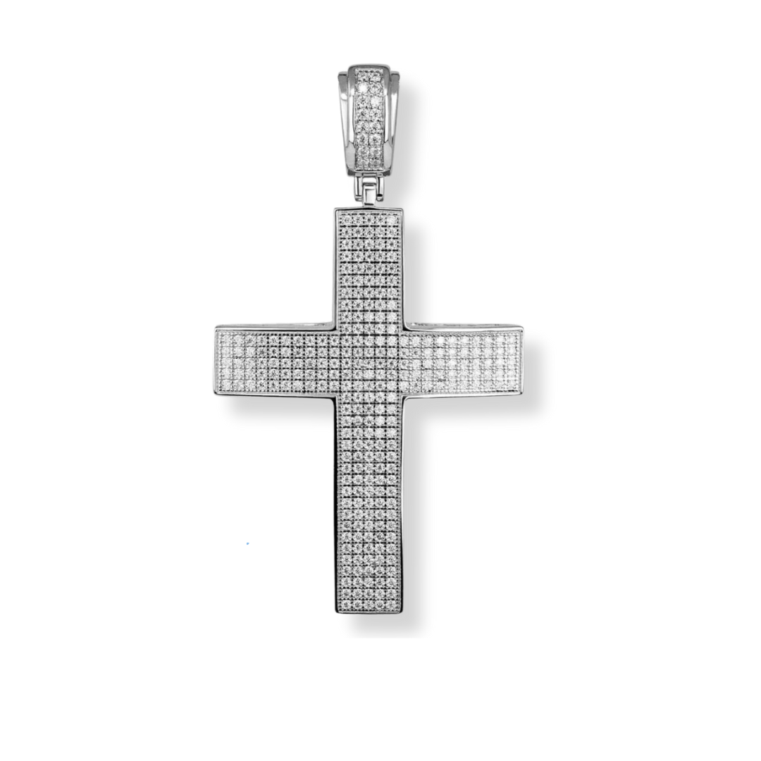 Moissanite 1.8 TCW Cross Religious Pendant 925 Sterling Silver