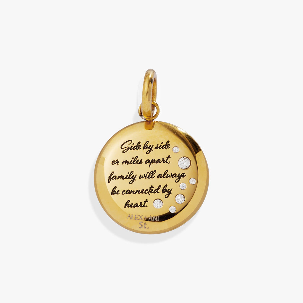 Mom Butterfly Disc Charm Necklace with Engraved Sentiment