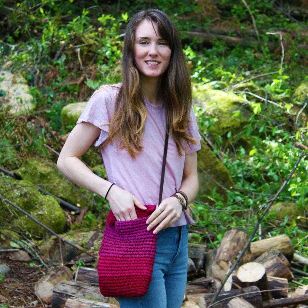 Mommy + Me Crochet Tote & Backpack Kit - Burgundy & Magenta