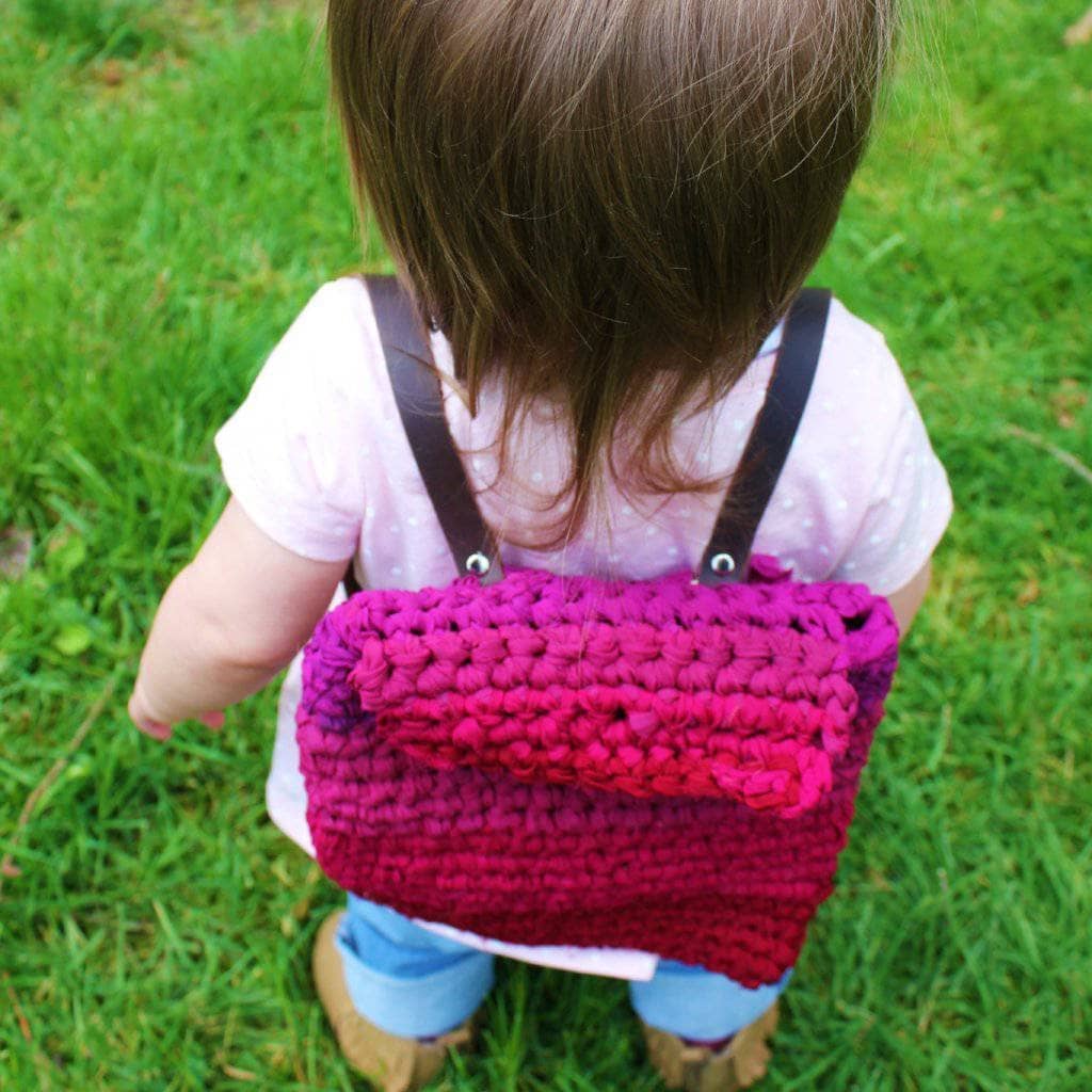 Mommy + Me Crochet Tote & Backpack Kit - Burgundy & Magenta