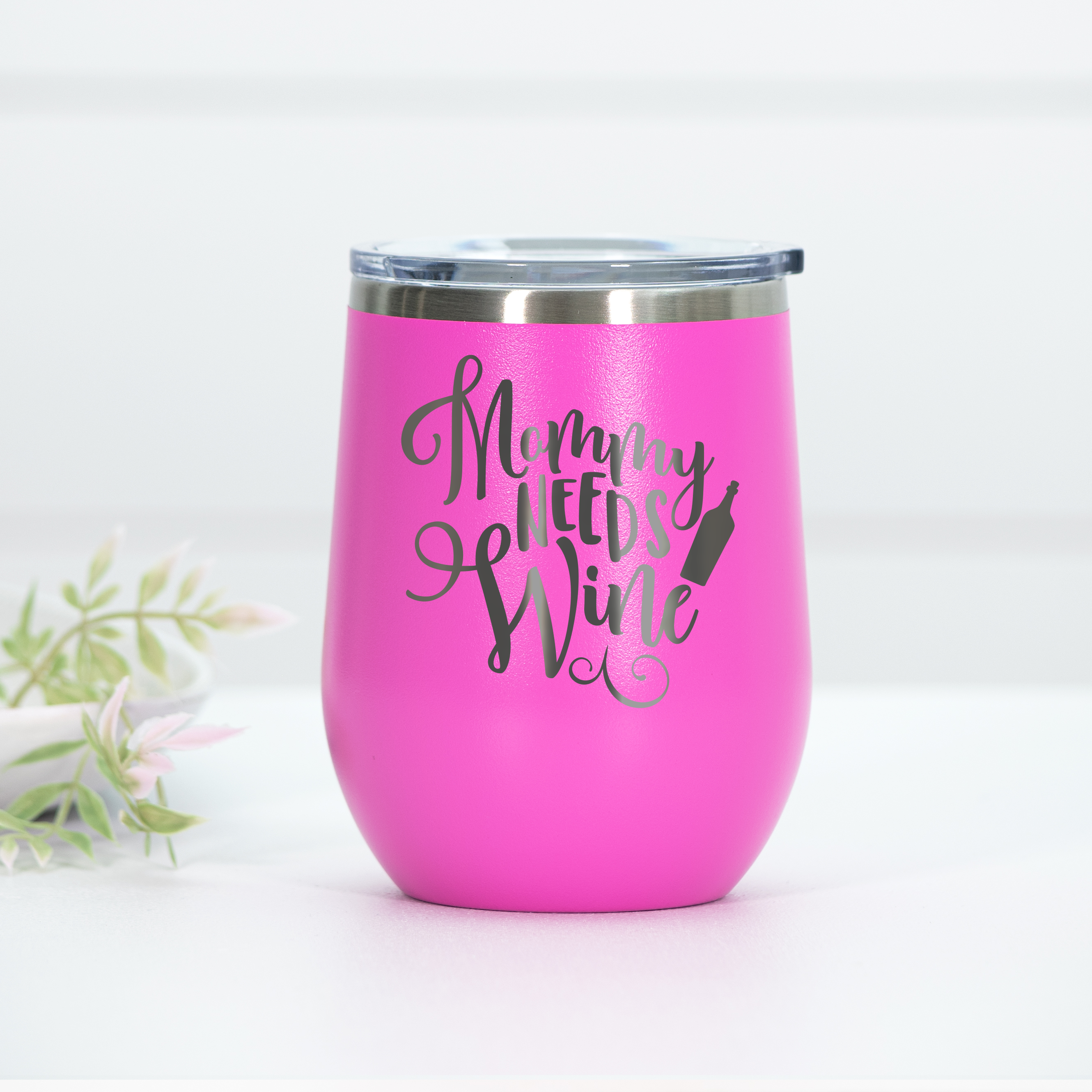 Mommy Needs Wine Engraved Wine Tumbler