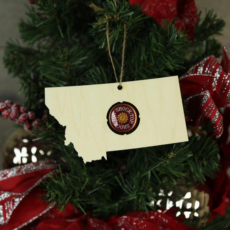 Montana Beer Cap Map Ornaments