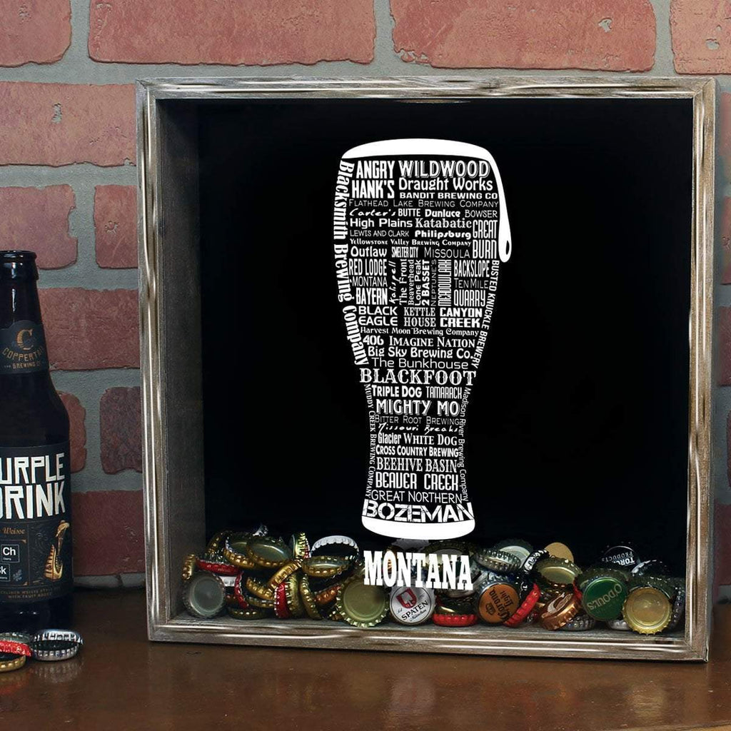 Montana Beer Typography Shadow Box