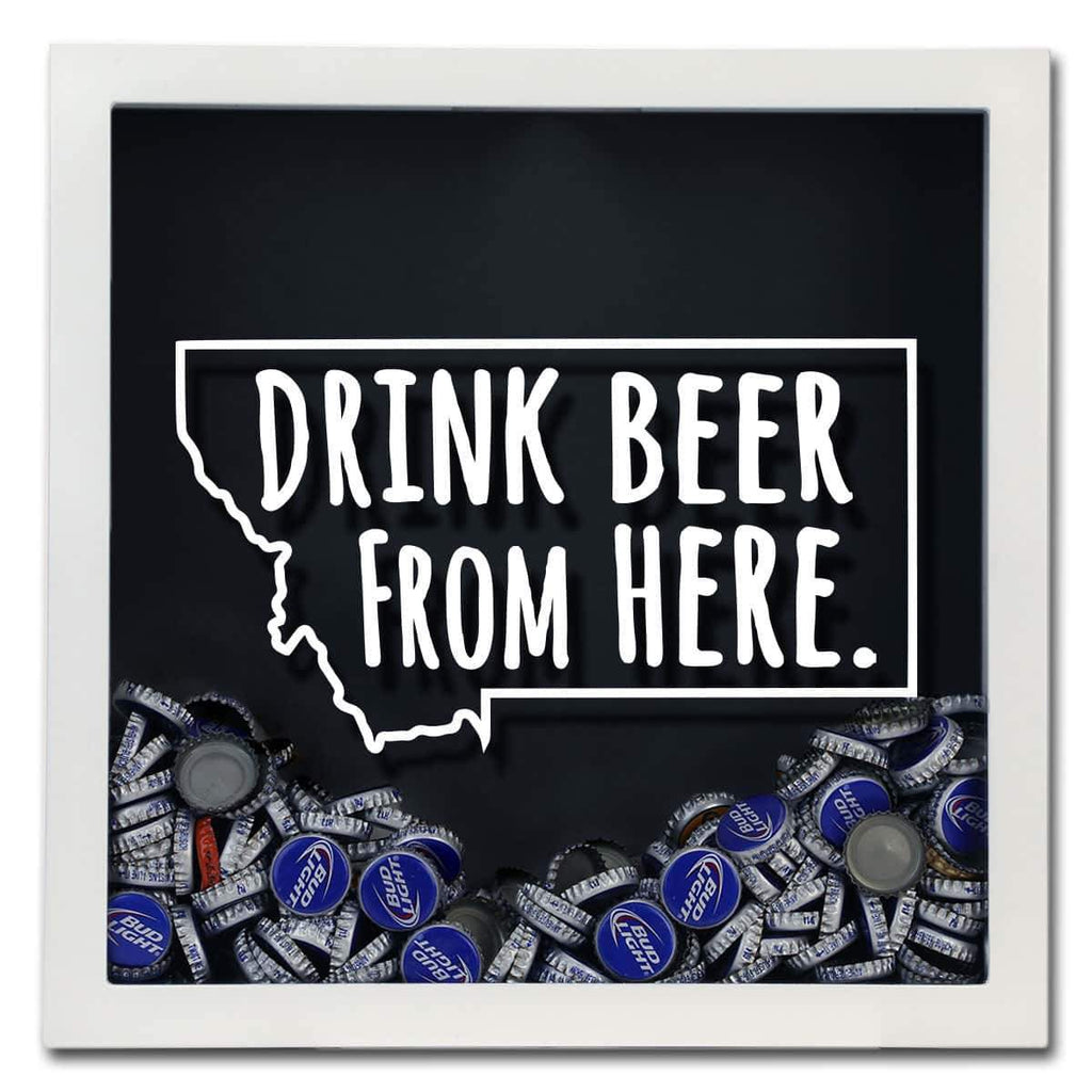 Montana Drink Beer From Here Beer Cap Shadow Box