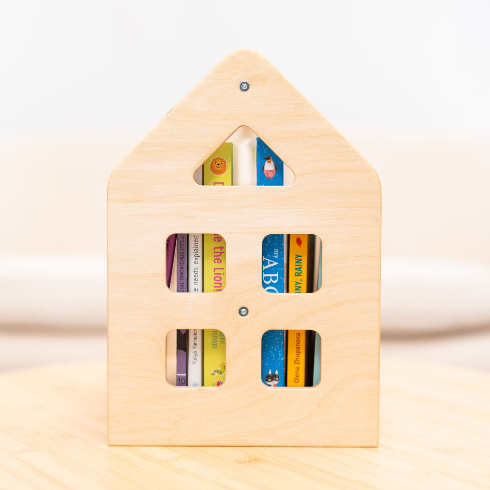 Modern Montessori Book Shelf – Pastel Wood Kids Storage Organizer