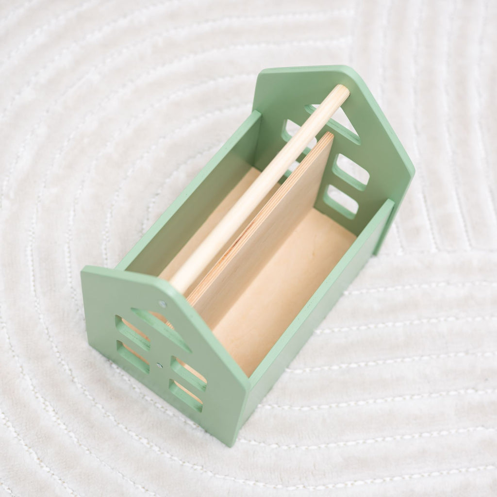 Modern Montessori Book Shelf – Pastel Wood Kids Storage Organizer