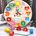 Montessori Wooden Animal Geometry Clock Puzzle Toy