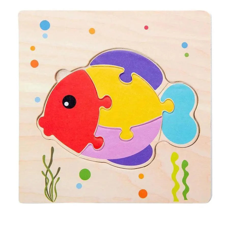 Montessori Baby Animal and Traffic Cognition Wooden Puzzle Set