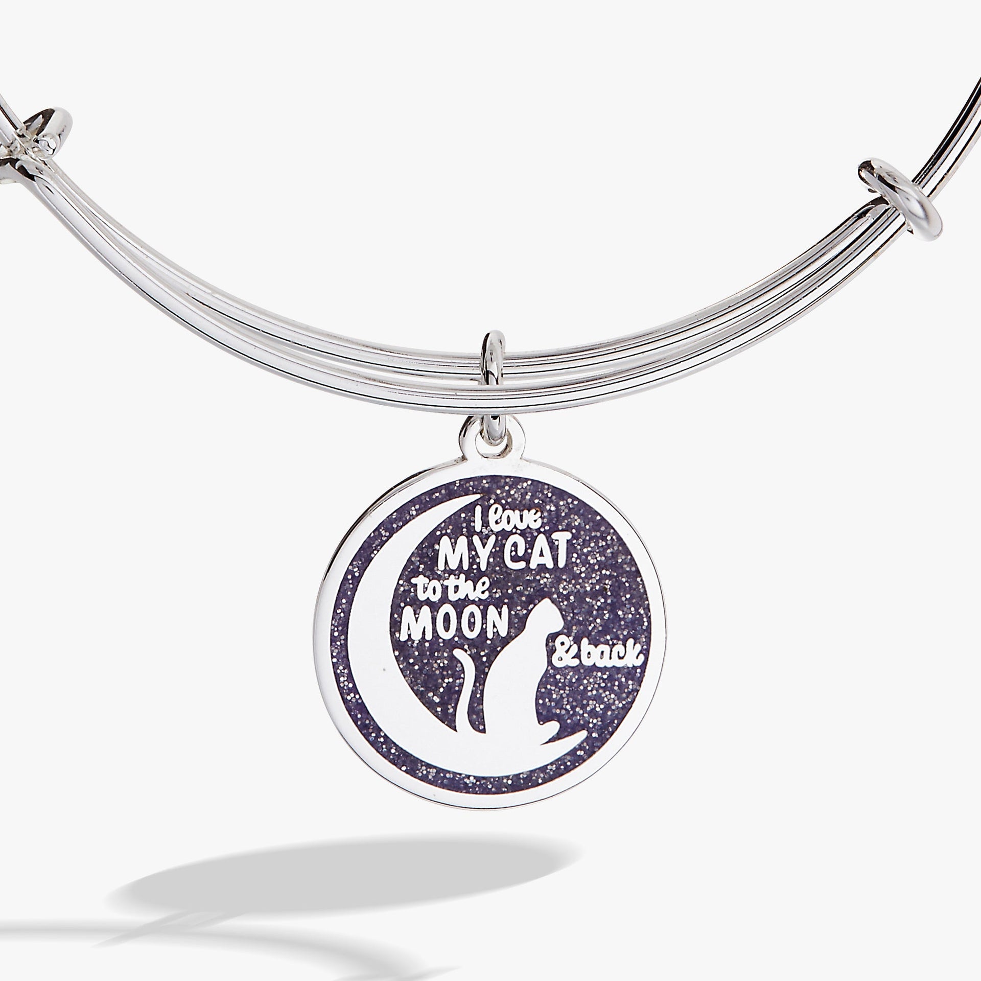Love My Cat to the Moon and Back Expandable Charm Bangle
