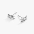 Alex And Ani Crystal Lunar Phase Mini Stud Earrings featuring circular crystals and silver-tone crescent moon accents