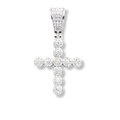 Moissanite Round Shaped Tennis Cross Pendant 925 Sterling Silver