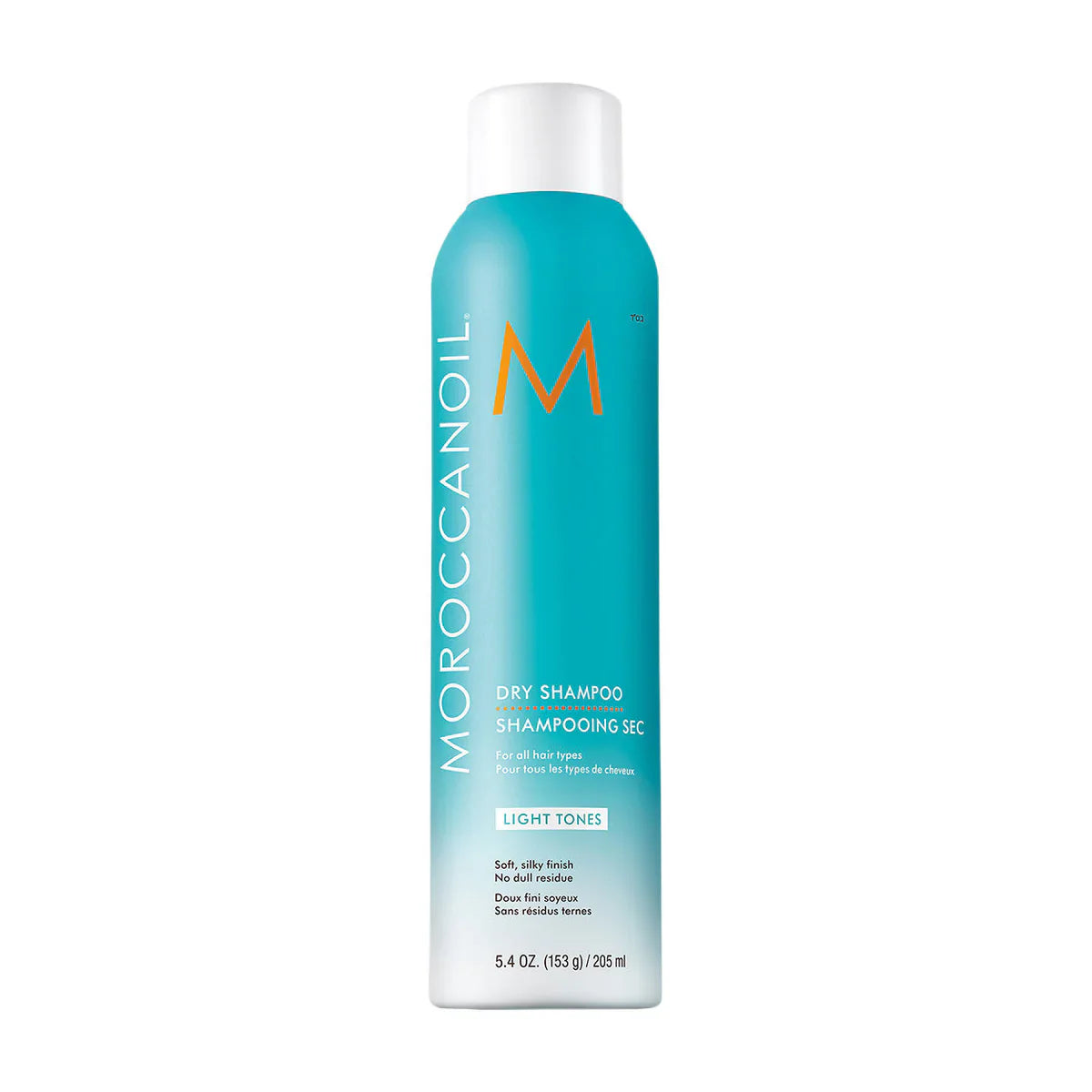 A 5.4 oz bottle of Moroccanoil Dry Shampoo for Light Tones designed to neutralize brassiness.