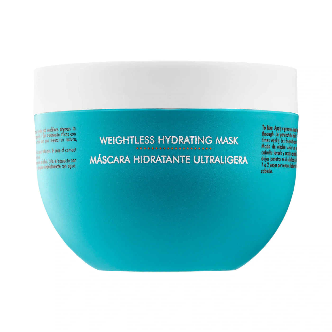 Moroccanoil Weightless Hydrating Mask in teal and white packaging, 8.5 oz.