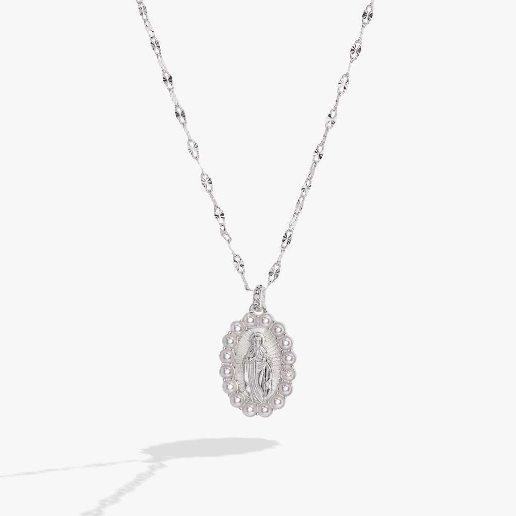 Divine Guides Mother Mary Medallion Pendant Necklace