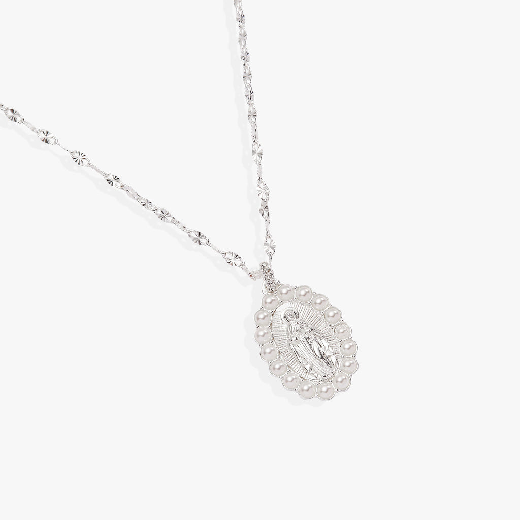 Divine Guides Mother Mary Medallion Pendant Necklace