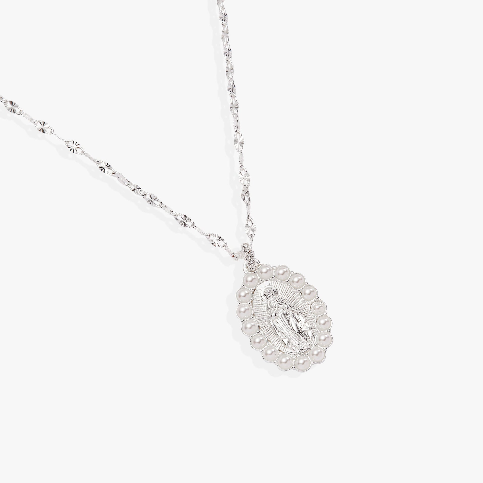Divine Guides Mother Mary Medallion Pendant Necklace