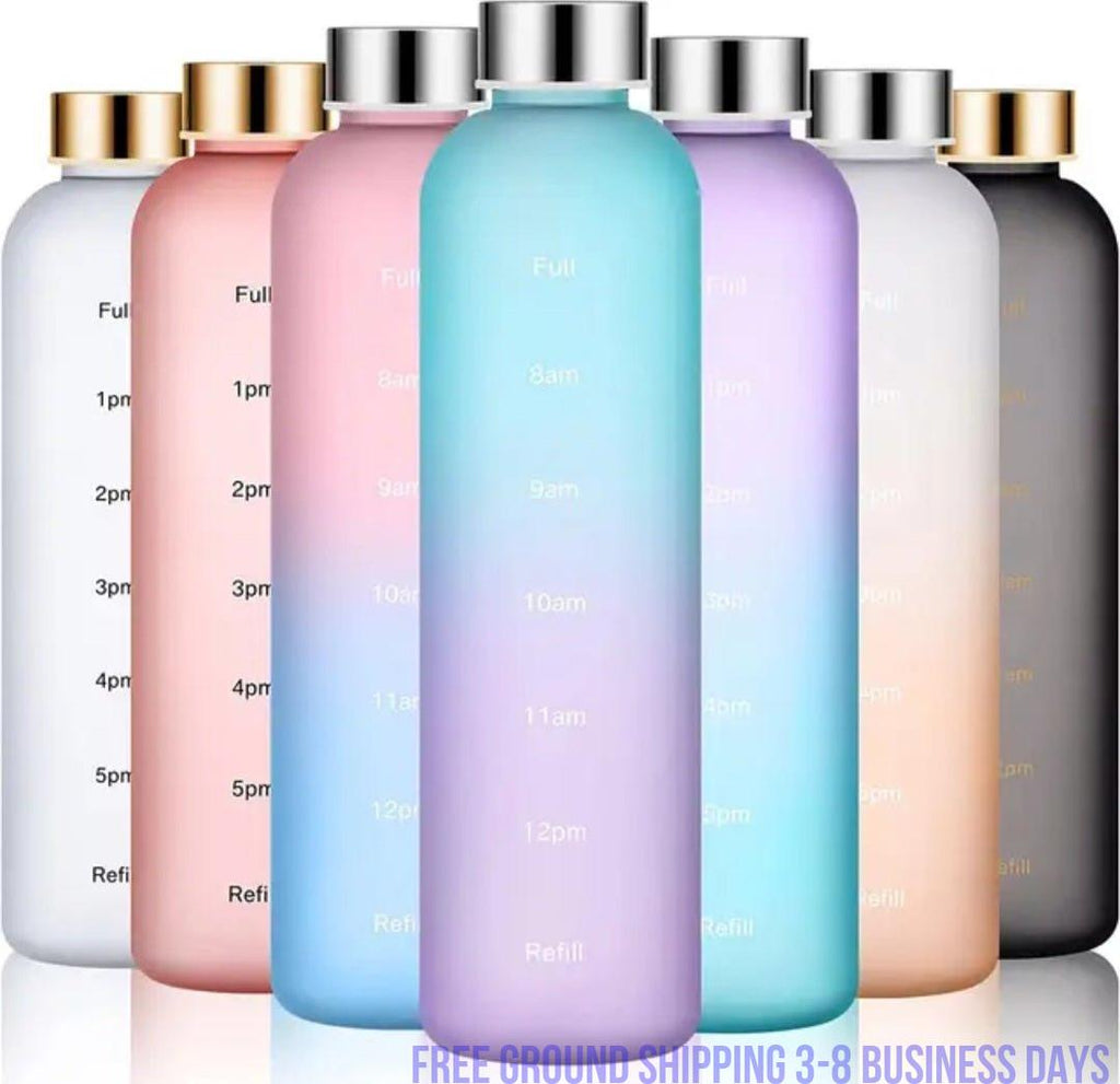 Motivational Time Marker Water Bottle 32 oz. Ship from USA