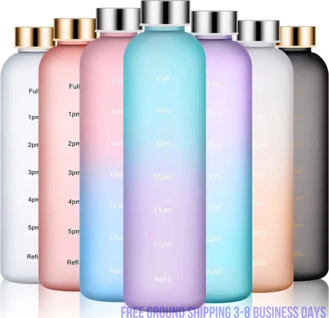 Motivational Time Marker Water Bottle 32 oz. Ship from USA