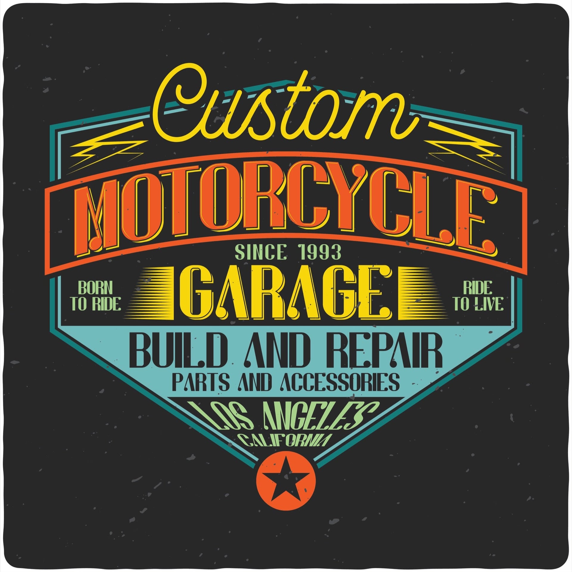 Motorcycle Garage Men's Bamboo Viscose/Organic Cotton Short Sleeve Graphic T-Shirt