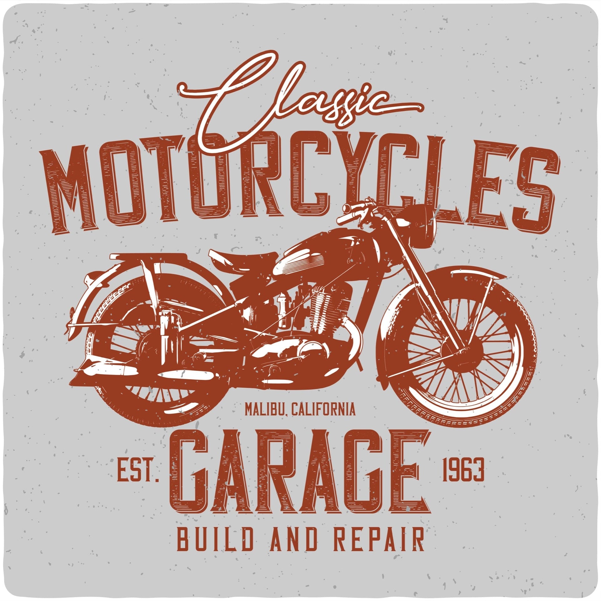 Motorcycles Garage Men's Bamboo Viscose/Organic Cotton Short Sleeve Graphic T-Shirt