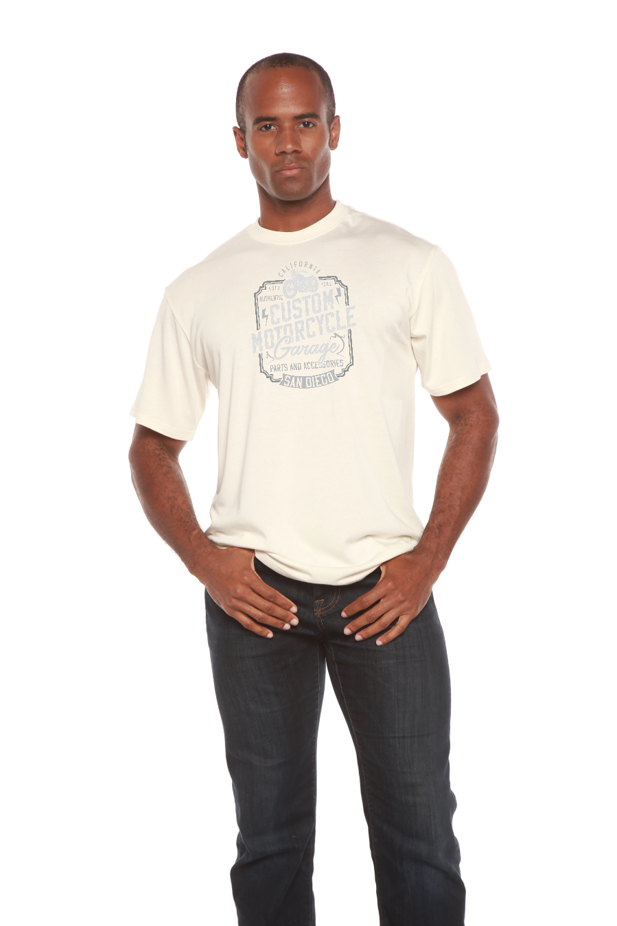 Men's Bamboo Viscose Motorcycle Graphic T-Shirt