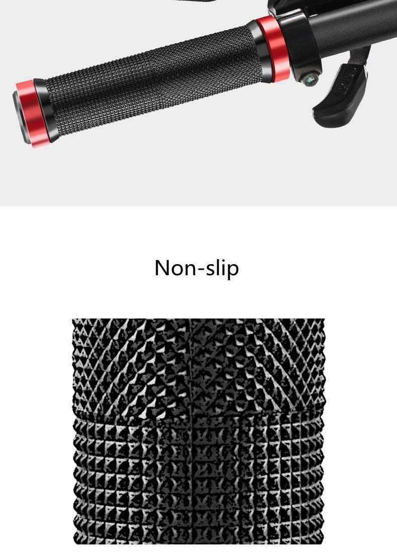 Anti-Skid Rubber Bike Handlebar Grips with Double Lock-On