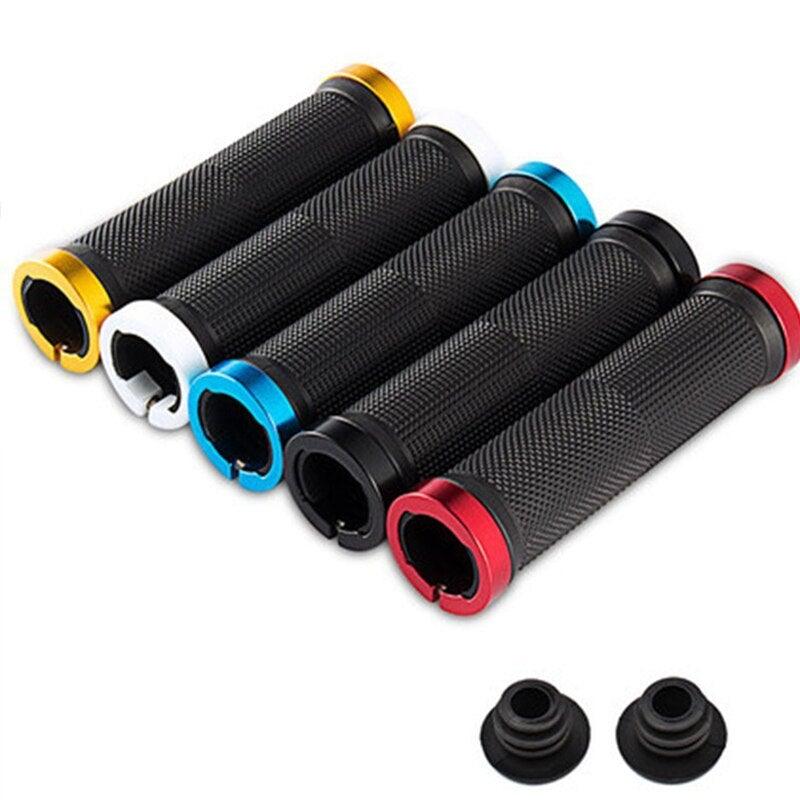 Anti-Skid Rubber Bike Handlebar Grips with Double Lock-On