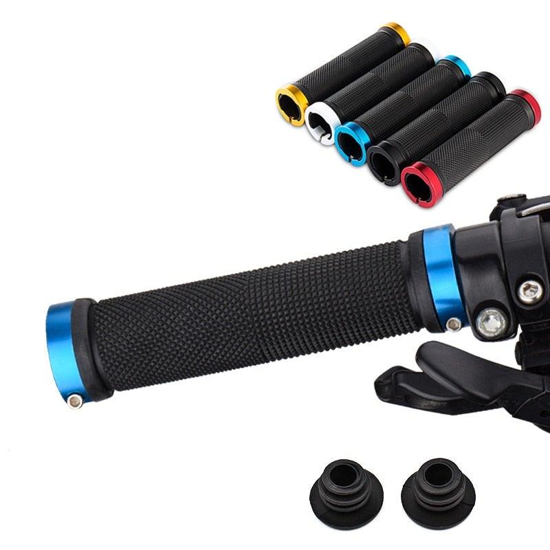 Anti-Skid Rubber Bike Handlebar Grips with Double Lock-On