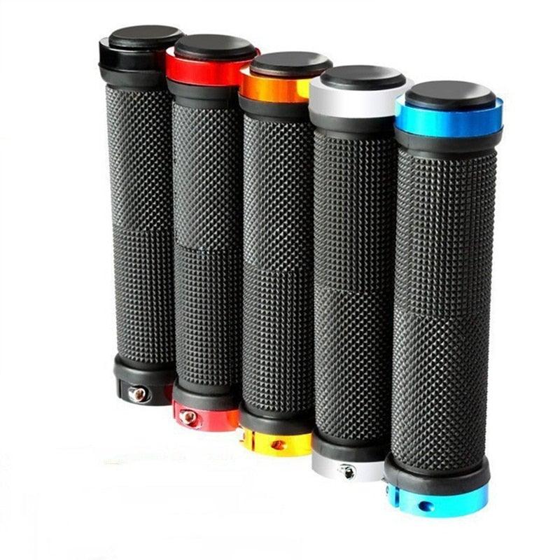 Anti-Skid Rubber Bike Handlebar Grips with Double Lock-On