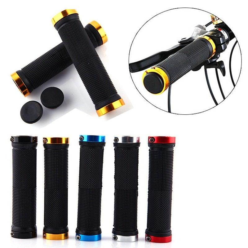 Anti-Skid Rubber Bike Handlebar Grips with Double Lock-On