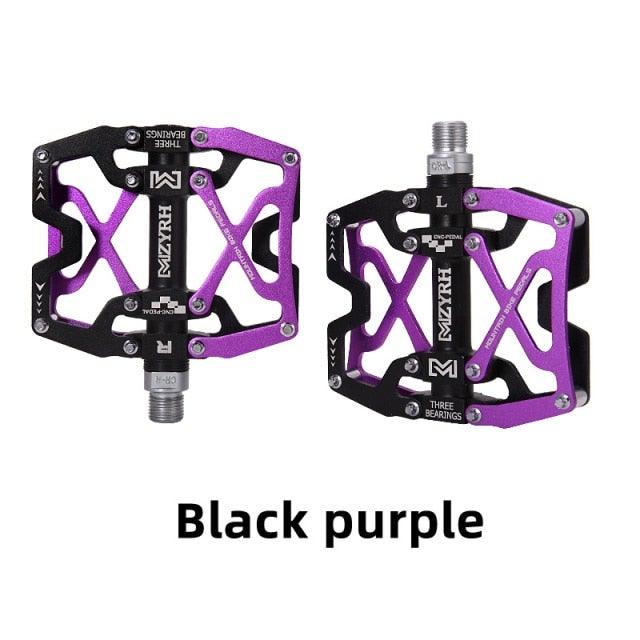 3-Bearing CNC Aluminum Flat Bike Pedals for Mountain Cycling